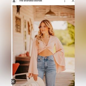 Bell Sleeve Crop Top-S from The Branded Blonde